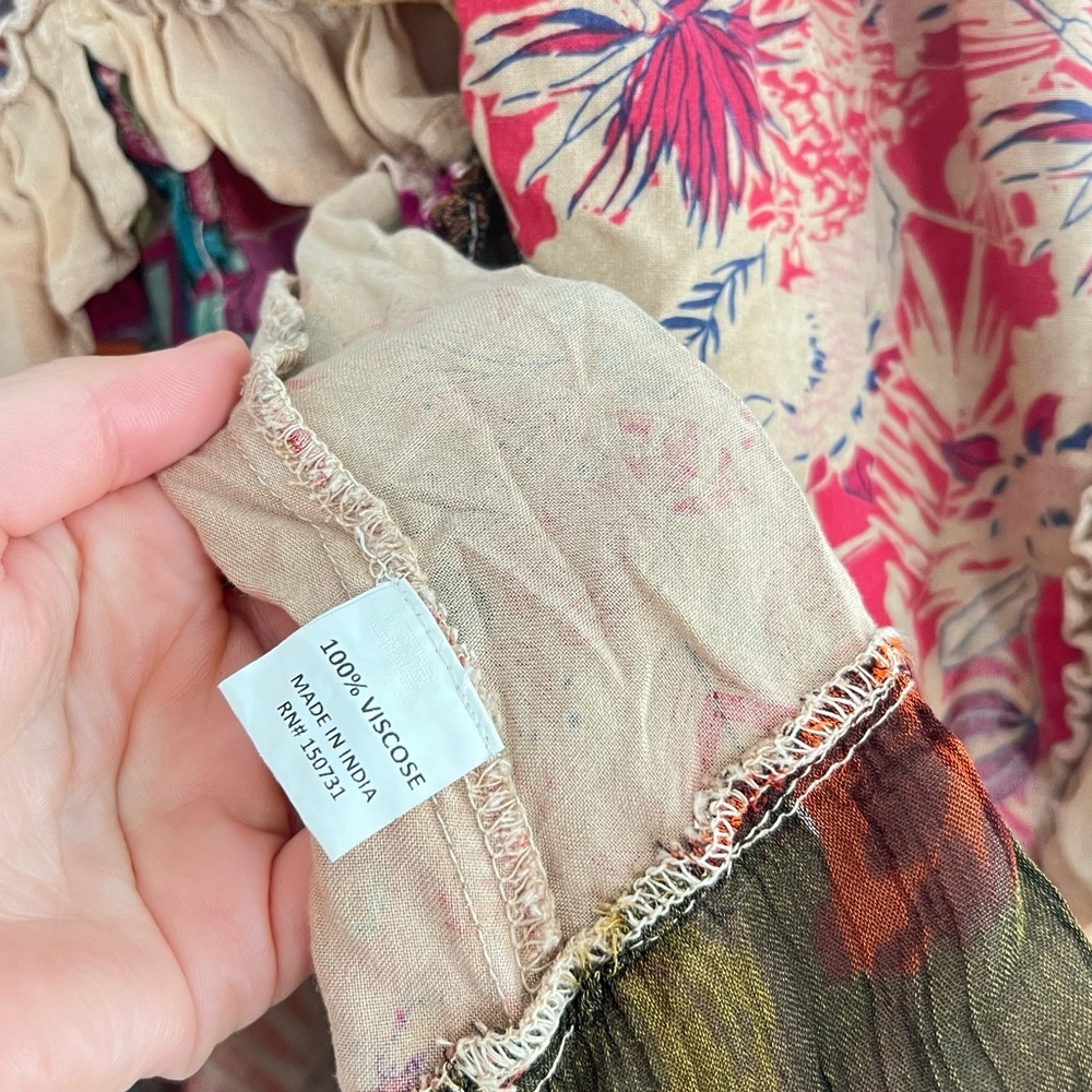 Young Threads Boho Ruffled Viscose Patchwork Asym… - image 8